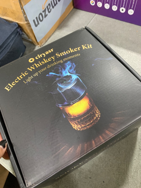 Photo 1 of Electric Whiskey Smoker Gift Kit with 2 Glasses & Reusable Ice Cubes, Rechargeable Cocktail Smoker Kit with 6 Wood Chips, Old Fashioned Whiskey Accessories, Bourbon Gifts for Men, Dad, Husband