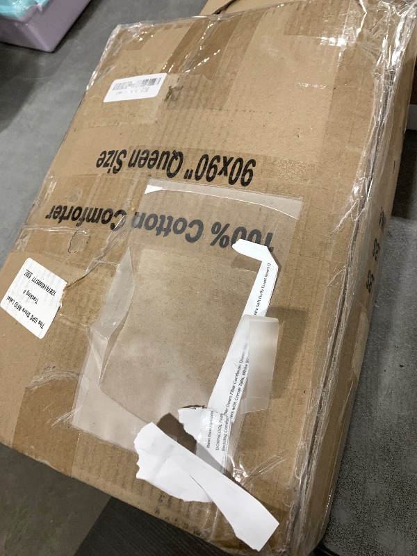 Photo 1 of DOWNCOOL Feather Down Fiber Comforter Queen Size, 100% Cotton Ultra Soft Fluffy Duvet Insert Queen, All Season Luxurious Hotel Bedding Comforters with Corner Tabs, White 90"x90"