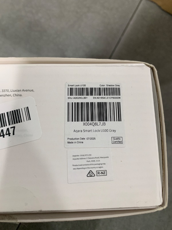 Photo 1 of Aqara Smart Lock U100, Fingerprint Keyless Entry Door Lock with Apple Home Key, Touchscreen Keypad, Bluetooth Electronic Deadbolt, IP65 Weatherproof, Supports Apple HomeKit, Alexa, Google, IFTTT, Gray