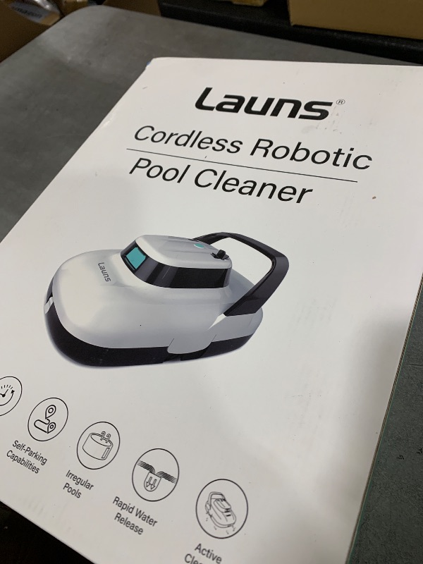 Photo 1 of (2025 Upgrade) Launs S1 Cordless Robotic Pool Cleaner, Dual Motors & Suction Ports Automatic Pool Vacuum Robot Lasts up to 90 Min, Self-Parking Ideal for Above Ground Pools (New)
