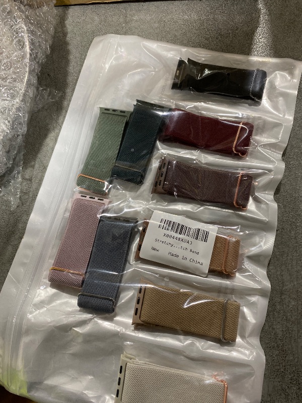 Photo 1 of 10 Pack Stretchy Bands Compatible with Apple Watch Band 40mm 38mm 41mm 42mm 44mm 45mm 46mm 49mm Women Men, Water-Resistant Solo Loop Elastic Sport Straps for iWatch Series 11 10 9 8 7 6 5 4 3 SE Ultra