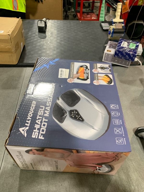 Photo 1 of ALLYOUGER Shiatsu Foot Massager with Heat,Vibration,Air Compression and Deep Kneading for Plantar Fasciitis, Neuropathy,Improve Foot Wellness,Gifts for Women & Men?Silver?