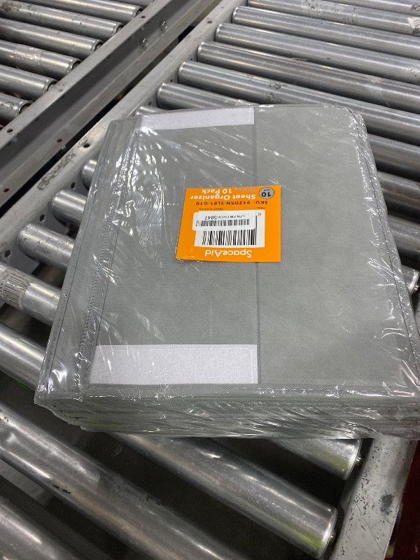 Photo 1 of SpaceAid 10 Pack Bed Sheet Organizers and Storage, Foldable Sheet Organizer for Linen Closet, Sheets Set Folder Keeper with Window XL (Queen & King Size) Organizing Bedding Container, Gray