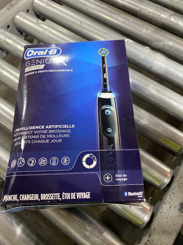 Photo 1 of Oral-B Genius X Limited Rechargeable Electric Toothbrush with 1 Replacement Brush Head, Travel Case, Midnight Black