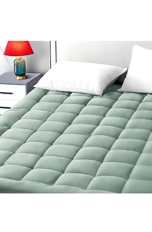 Photo 1 of EASELAND Queen Size Mattress Pad Pillow Top Mattress Cover Quilted Fitted Mattress Protector 8-21" Deep Pocket Cooling Mattress Topper (60x80 Inches, Pale Aqua)