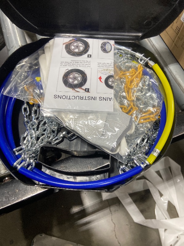 Photo 1 of Auto Tightening Snow Chains Tire Chains For Cars Suv Pickup Trucks - Auto Tightening 1 Min Quick Fit AND Easy Installation, Reusable Universal Emergency Traction Snow Chains - Set of 2?HKN120?
