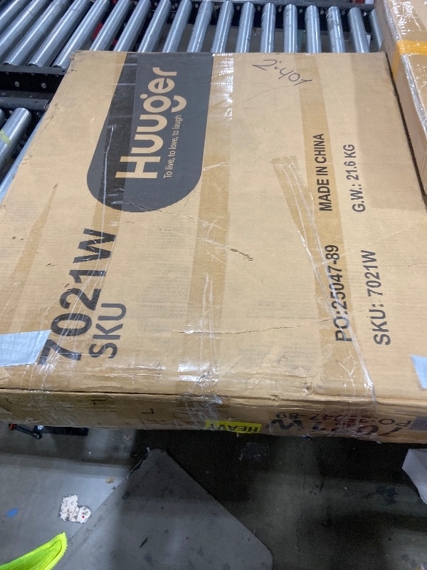 Photo 1 of Huuger 63 x 28 Large Electric Standing Desk, Height Adjustable Computer Desk, 27.6" Deep Desktop, Stand up Gaming Office Table with 2 Hooks, 3 Preset Heights, for Home Office, White