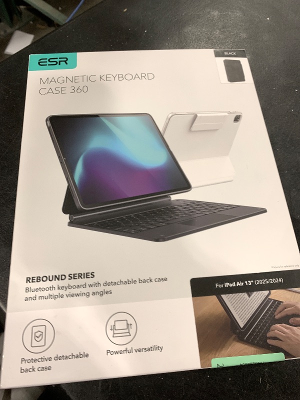 Photo 1 of ESR iPad Air 13 Inch Case Keyboard (M3/M2, 2025/2024), Easy-Set Magnetic Stand, Portrait/Landscape Mode, Removable Case with Multi-Touch Trackpad, Rebound 360 Series, Black