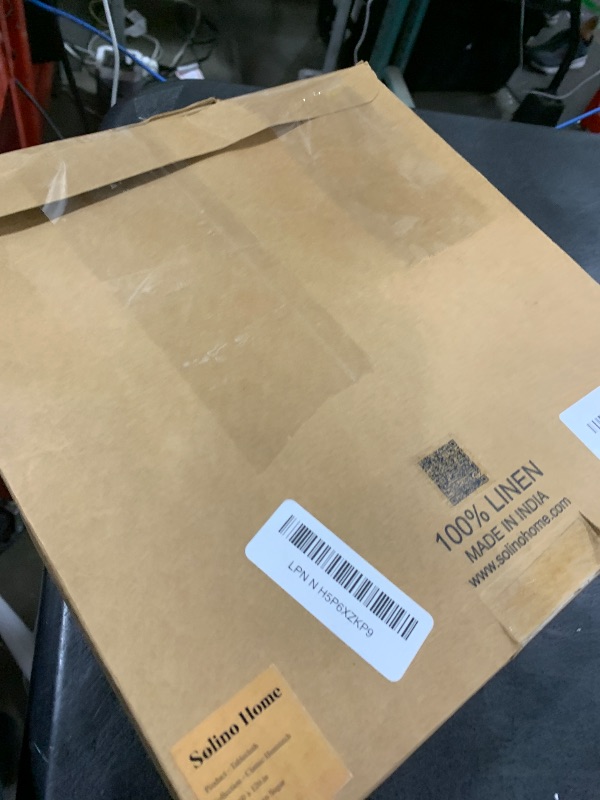 Photo 1 of Solino Home Brown Sugar Linen Tablecloth 60 x 120 Inch - Classic Hemstitch, 100% Pure Linen Rectangular Tablecloth - Machine Washable Table Cloth