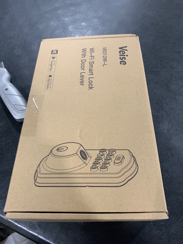 Photo 1 of Veise VE012W-L Built-in Wi-Fi Fingerprint Smart Lock with Lever Handle Set, App Remote Control, Keyless Entry for Front Door, Deadbolt Digital Backlit Keypad, Voice Assistant, Auto Lock, Matte Black