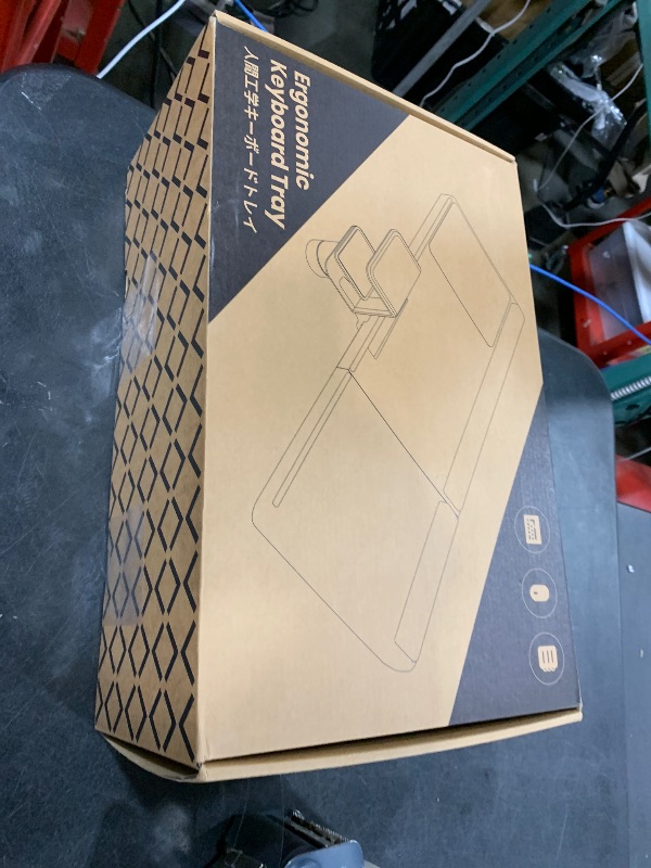 Photo 1 of Klearlook Upgraded Adjustable Keyboard Tray for Above Desk & Under Desk Use - Ergonomic Sit-Stand Keyboard Riser with 360° Rotation, 24.4"×10" Keyboard Stand with Wrist Rest & Storage Drawer - Black