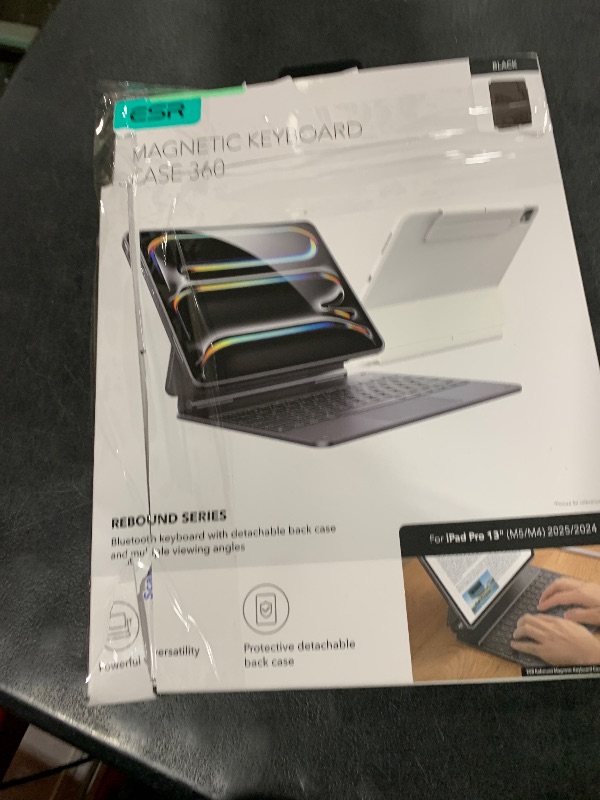 Photo 1 of ESR iPad Pro 13 Inch Case with Keyboard (M5/M4, 2025/2024), iPad Pro 13 Keyboard Case with Easy-Set Magnetic Stand, Portrait/Raised Modes for iPad Pro 13, Removable, Rebound 360 Series, Black