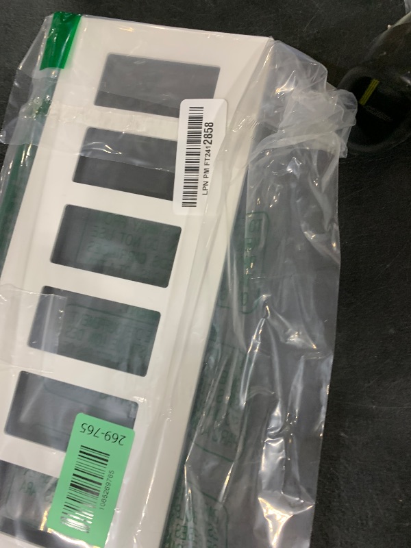 Photo 1 of 1 Pack BESTTEN 6-Gang Screwless Wall Plate, Decorator Outlet Cover, USWP4 Glossy Off White, Wallplate for Light Switch, Dimmer, GFCI, USB Receptacle, H4.69” x L12.0”, ETL Listed