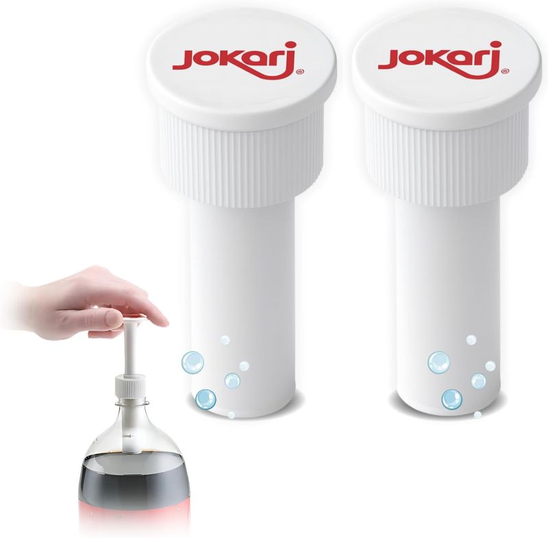 Photo 1 of Jokari Fizz Keeper Pump Cap for 2 Liter Soda Bottles 1 Pack Pressurizing Carbonation Saver for Soft Drinks Reusable Cap Keeps Soda Fizzy Dishwasher Safe for 1 to 2 Liter Bottles