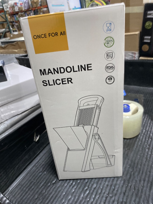 Photo 1 of *INCOMPLETE* ONCE FOR ALL Upgrade Safe Mandoline Slicer Plus, Biger Size, Adjustable Vegetable Food Chopper Potato Fries Cutter, Detachable Blade, Kitchen Chopping Artifact, Gift (SkyBlue)