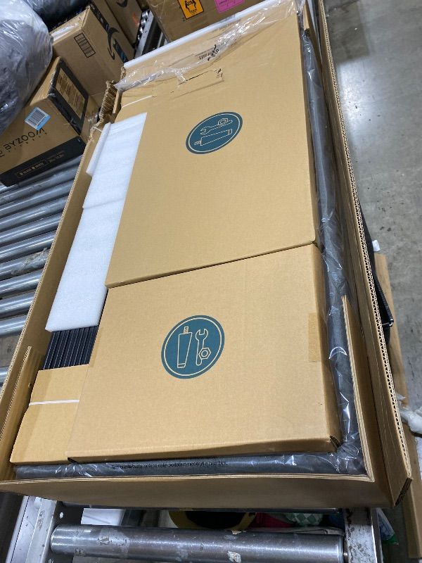 Photo 1 of Zinus Billie Platform Bed Frame, Four Underbed Storage Drawers, Height Adjustable Headboard, Upholstered Style, King