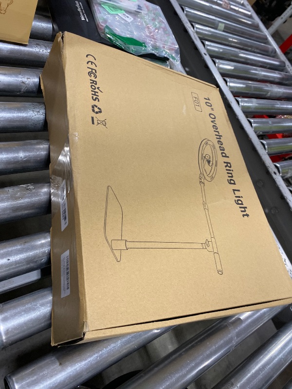 Photo 1 of Ring Light with Stand for Desk,Adjustable Overhead Phone Mount with 10" Ring Light Tripod for iPhone,Phone Tripod with Light and Remote Phones Holder for Video Recording,Live Stream,Cooking Video