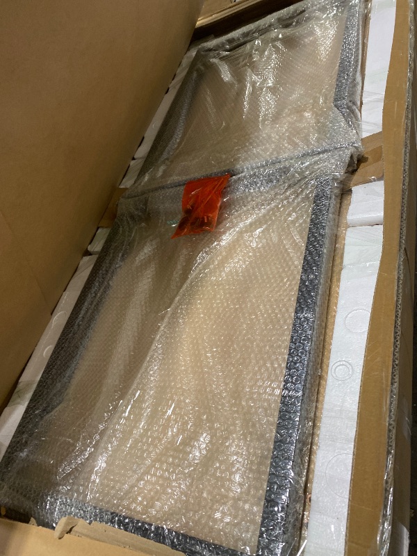 Photo 1 of KunAndPeng Stylish Solid Wood Office Desk with Sturdy Metal Base - Durable Executive Computer Desk or Dining Table in Multiple Sizes - Perfect for Home Office and Work Environments (Tan62.99in)