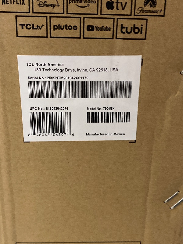 Photo 1 of TCL 75 Inch Class QM6K Series | Mini LED QLED 4K HDR | 75QM6K, 2025 Model | 120HZ-144HZ High Brightness Smart Google TV Dolby Atmos Onkyo Audio | Voice Remote Alexa Gaming Streaming Television