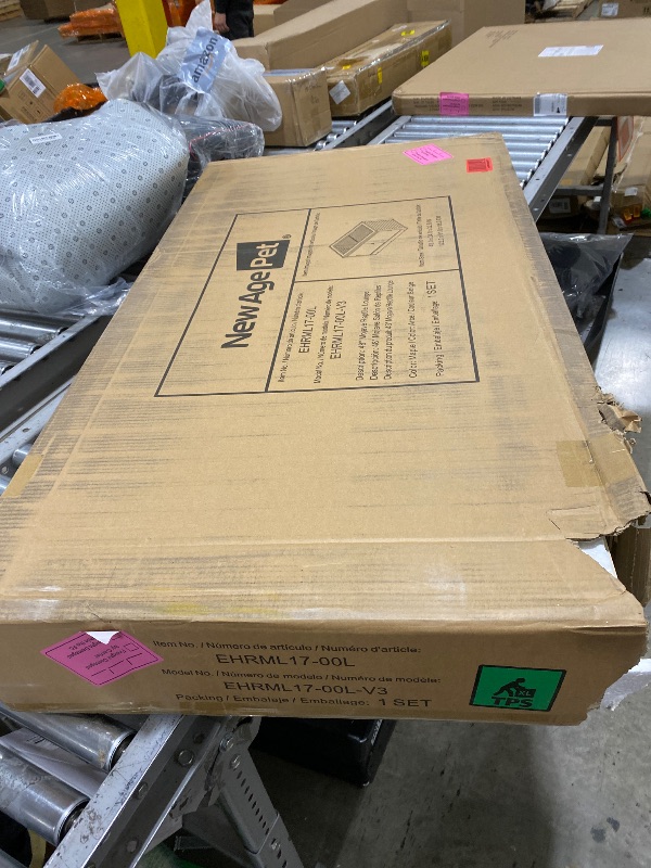 Photo 1 of New Age Pet ECOFLEX 48" Wide Large Reptile Habitat, Mojave Lounge for Snakes, Tortoises & Lizards in Maple, Black & Grey, Easy Assembly, Sliding Glass Doors & Mesh Top