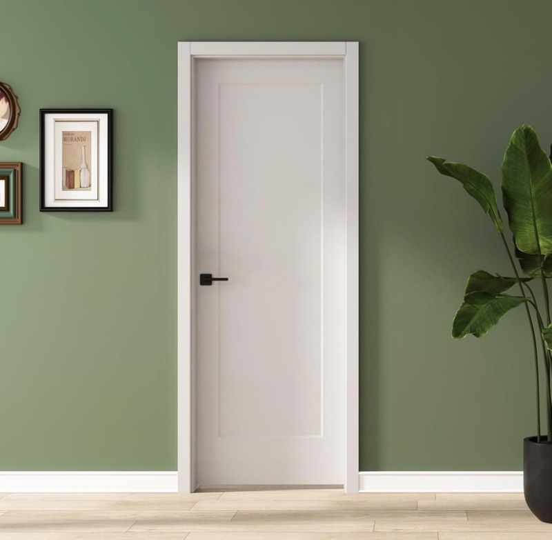 Photo 1 of BARNSMITH 28x80 in 1-Panel White Primed Molded Door Slab, Shaker Style Paintable Hollow Core Interior Door Panel, for Pocket, Swing, Sliding Door, Durable and Lightweight, No Assembly Required