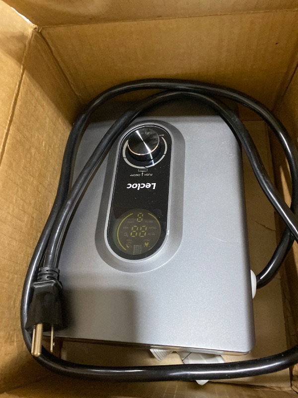 Photo 1 of LECLOC Mini Tankless Under Sink Instant Hot Water Heater Electric 3kW 120V Plug-in, Enlarged LED Digital Display, Knob Control, IPX4, Multiprotective, 30-55? Thermostatic On Demand Water Heater, Gray