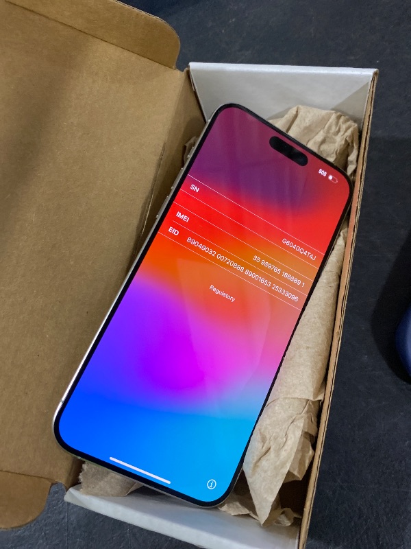 Photo 1 of Apple iPhone 15 Pro Max, 1TB, White Titanium - Unlocked (Renewed)