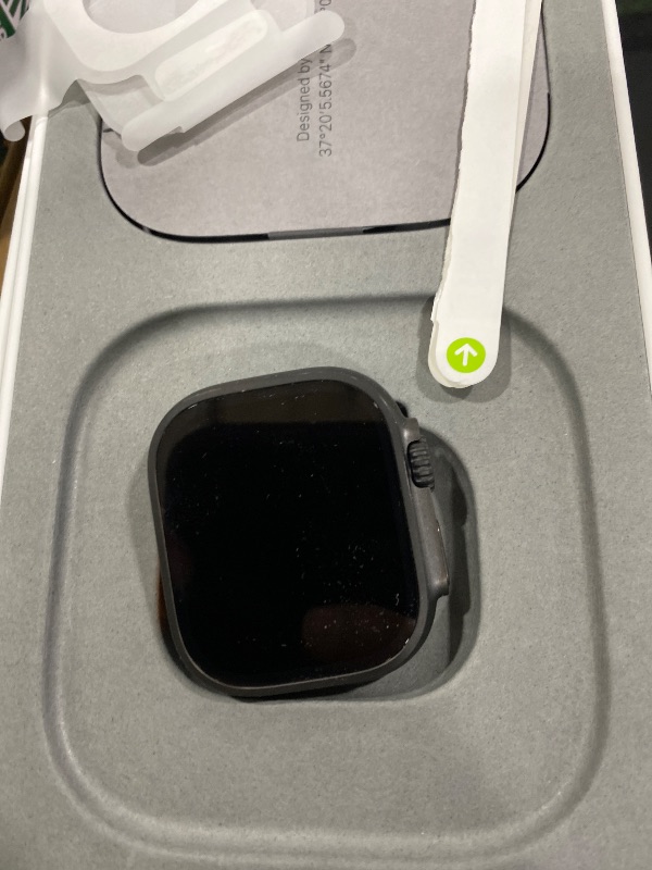 Photo 1 of Apple Watch Ultra 2 [GPS + Cellular 49mm] Smartwatch, Sport Watch with Black Titanium Case with Dark Green Alpine Loop - M. Fitness Tracker, Precision GPS, Action Button, Carbon Neutral