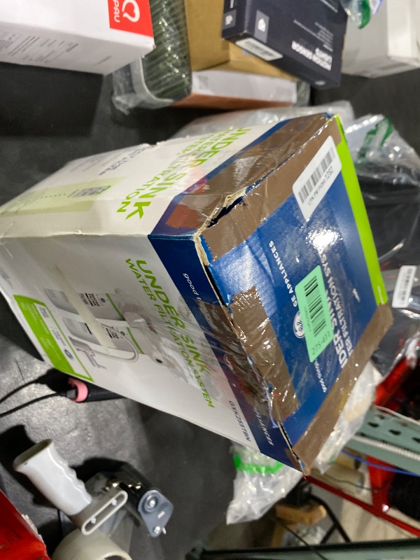 Photo 1 of GE Dual Stage Under Sink Water Filtration System with Faucet, Reduces Lead, Chlorine & More, Easy Install, Twist & Lock Design, Replace Filters (FQK2J) Every 6 Months, GXK255TBN