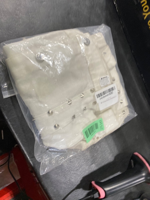 Photo 1 of DSDZ Men's Punk Denim Vest Sleeveless Jean Jackets With Rivets White L US S