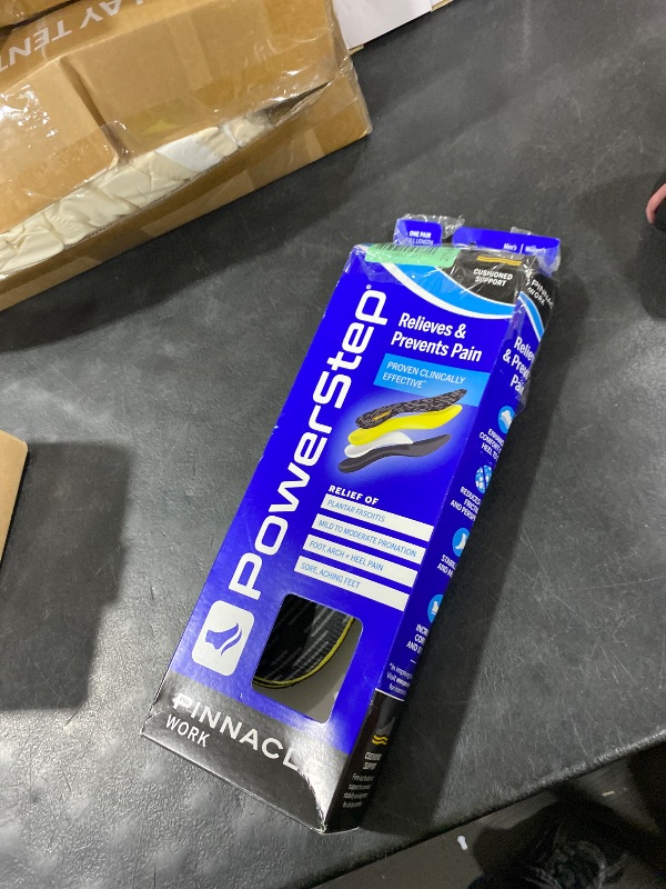 Photo 1 of PowerStep Pinnacle Work Insoles, Work Boot Arch Support, Plantar Fasciitis Relief, Pronation, Arch Support Orthotic for Men and Women, Made in The USA (Men's 9-9.5 / Women's 11-11.5)