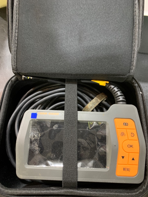 Photo 1 of Triple Lens Sewer Camera with 50ft, 5" IPS Screen Borescope with Light, 1080P HD Endoscope IP67 Drain Pipe Snake Drain Camera, 32G Card Semi-Rigid Cable for Plumbing Inspection + Case