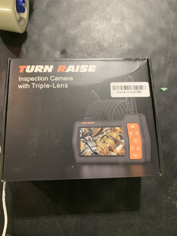 Photo 1 of Triple Lens Sewer Camera with 50ft, 5" IPS Screen Borescope with Light, 1080P HD Endoscope IP67 Drain Pipe Snake Drain Camera, 32G Card Semi-Rigid Cable for Plumbing Inspection + Case