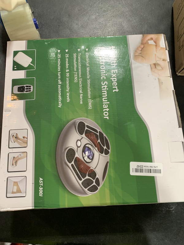 Photo 1 of Funtyallife Foot Massager for Neuropathy, EMS TENS Foot Stimulator for Circulation and Pain Relief, TENS Unit Muscle Stimulator with 4 Electrode Pads, FSA Eligible Items Only List HSA, Fits Up to 11"