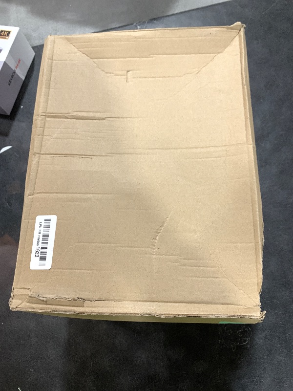 Photo 1 of *DAMAGE, USED** plastic 5 Pack Stackable Storage Bins with Lids, White Plastic Storage Container with Clear Lids, Clear Display Case with Magnetic Door for Purse, Handbag, Figure, Collectibles, Doll, Bag, 14.2"x8.66x10.6"