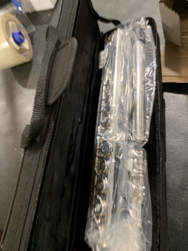Photo 1 of POGOLAB Open Hole C Flute, 16 Keys Student Flute Instrument for Beginner Advanced Player, with Carry Bag, Strap, Gloves, Adjustment Screwdriver, Cleaning Kit (Open/Closed Hole, Silver Plated)