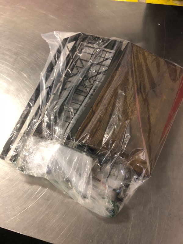 Photo 1 of *INCOMPLETE** HapiRm Freestanding Toilet Paper Holder - 4-Tier Bathroom Tissue Organizer with Wood Shelves and Large Basket, Toilet Paper Holder Stand for Bathroom, Laundry Room, Apartment - Black?Large?