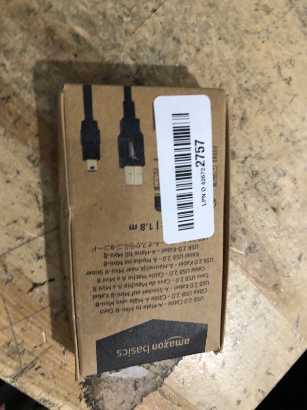 Photo 1 of Amazon Basics USB-A to Mini USB 2.0 Cable, 480Mbps Transfer Speed with Gold-Plated Plugs, 6 Foot, Black