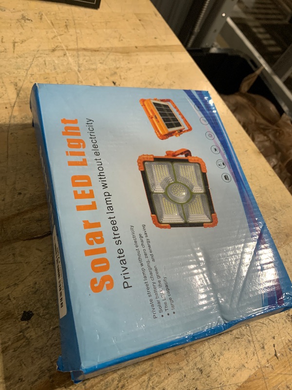 Photo 1 of 100W LED Solar Work Light, 466 LED 10000LM Magnetic Worklight with 5 Modes, 12000mAh Battary Rechargeable, IP66 Waterproof Portable Solar Outdoor Working Light for Emergency, Repair, Camping