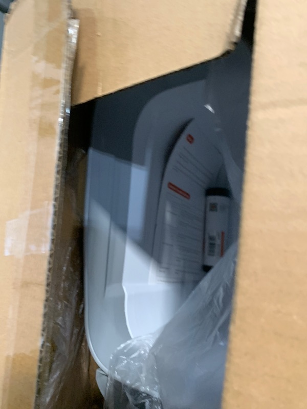 Photo 1 of **(MISSING LID)***MOPALL Small Bathroom Trash Cans with Lids,Motion Sensor Bathroom Trash Can,Narrow Waterproof Plastic 3.5 Gallon Automatic Adsorption Touchless Garbage Can,White