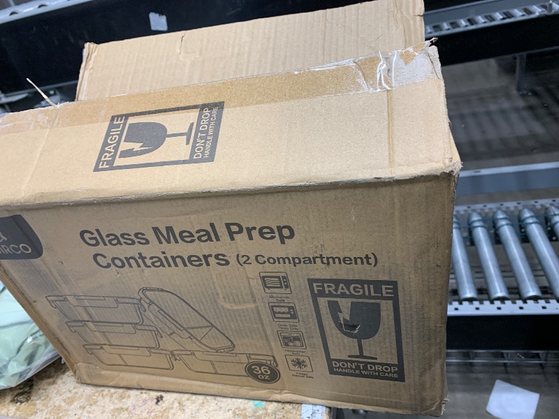 Photo 1 of [5-Pack,36 Oz]Glass Meal Prep Containers 2 Compartments Portion Control with Upgraded Snap Locking Lids Glass Food Storage Containers, Microwave, Oven, Freezer and Dishwasher (4.5 Cups)