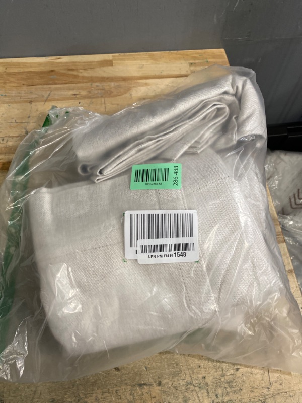 Photo 1 of 100% Blackout Shield Linen Blackout Curtains for Bedroom 90 Inches Long, Back Tab/Rod Pocket Living Room Drapes, Thermal Insulated Blackout Curtains 2 Panels Set, 50" W x 90" L, Beige