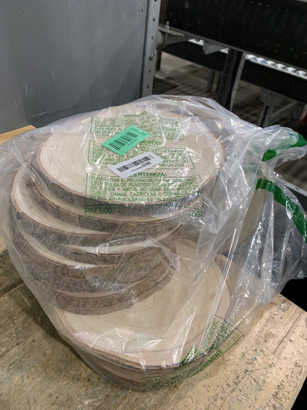 Photo 1 of 10 Pcs Natural Paulownia Wood Slices 8-9 Inches,Wood Slices for Centerpieces Table Decorations,Unfinished Rounds for Crafts, for Rustic Wedding Decoration Projects