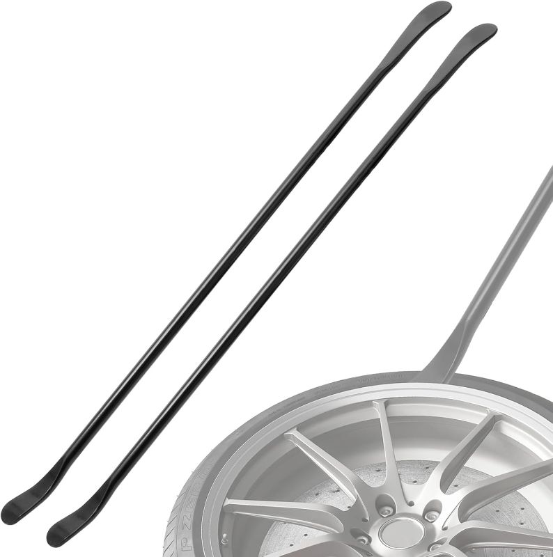 Photo 1 of *PHOTO FOR REFERENCE**2 PCS) 38 in x 4/5 in Tire Bars-Tire Mount and Demount Iron, Tire Changing Removal Tool for Tubeless Tires, Manual Tire Changer, Semi Truck Tire Changing Tools, Heavy Duty Tire Bar Set, Black