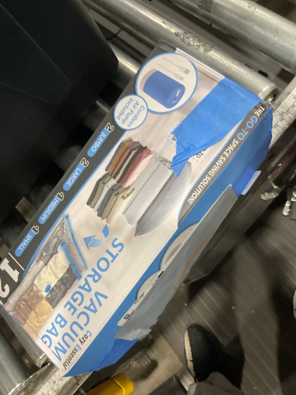 Photo 1 of (BAGS ONLY)_ Cozy Essential Travel Vacuum Storage Bags with Portable Electric Pump, Vacuum Seal Space Saver Bags for Clothing and Luggage, 12 Pack