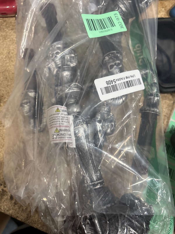 Photo 1 of [ Extra Large ] 2 Pack Halloween Candelabra with LED Flame Less Candles Holder Battery Operated Flickering Lights Skull Candles for Halloween Decorations Indoor Home Table Party Haunted Mansion Decor