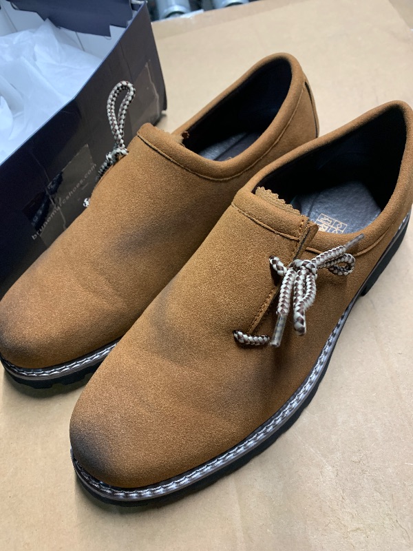 Photo 1 of (used) Cuffbow Lederhosen Shoes for Men Oktoberfest Costume Boots Authentic German Lederhosen Suede Leather Shoes Brown Casual Boots(10,Dark Brown)