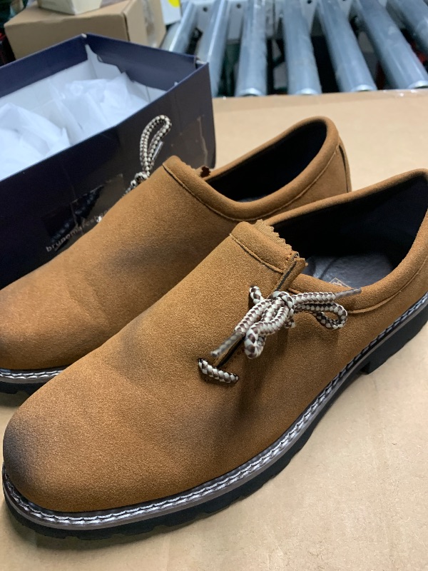 Photo 1 of (used) Cuffbow Lederhosen Shoes for Men Oktoberfest Costume Boots Authentic German Lederhosen Suede Leather Shoes Brown Casual Boots(10,Dark Brown)