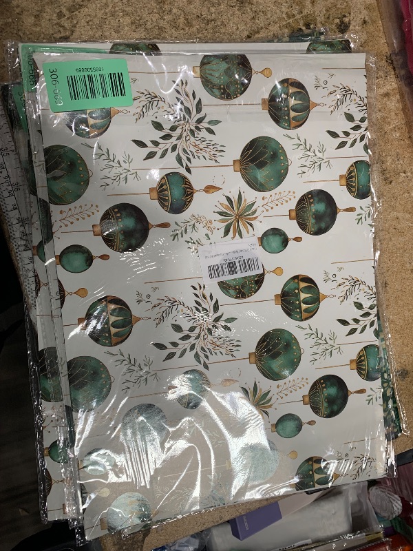 Photo 1 of **EXTRA SMALL ALSO IN A BAG NOT ROLLED UP*** Vnaaem Christmas Wrapping Paper - 6 Green Holiday Design Gift Wrap for Christmas Party Celebration - 20 X 28Inches Per Sheet(6 Pack)
