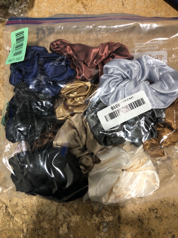 Photo 1 of 12 Pcs Satin Silk Scrunchies Soft Hair Ties Fashion Hair Bands Hair Bow Ropes Elastic Bracelets Ponytail Holders Hair Accessories for Women Girls (4.5 Inch, Assorted Multi-color)